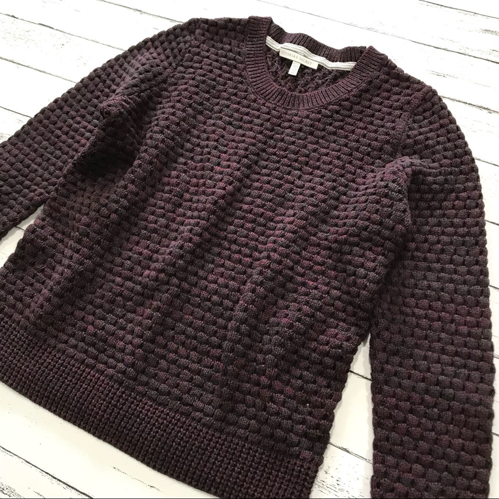 NWOT Victoria’s Secret Slim Fit Chunky Knit Marled Crewneck Sweater - Picture 16 of 16
